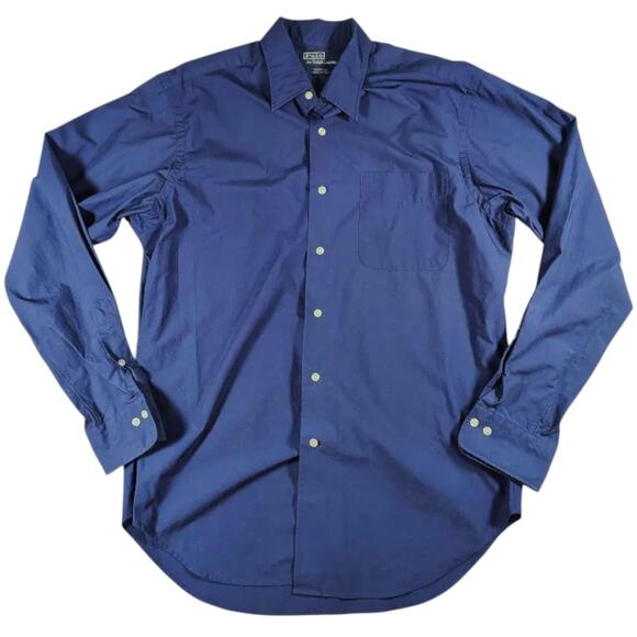 VTG - Polo by Ralph Lauren - Men's Navy Button Up - Size: 15 1/2 34/35 (Medium) - Picture 1 of 7